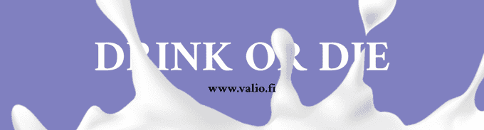 Satirical milk poster reading "Drink or die"